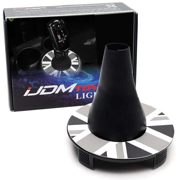 Classic Black/White Color UK Union Jack Design Manual or Gearshift Shift Well Boot Cover Decoration, For MINI Cooper 2014/2015-2018 F54 F55 F56 F57 F60