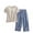 Blue, variant on Women's Pajama Set Built-in Bra Padded Shirt and Capri Pants Sleepwear Pjs Sets Short Sleeve Lounge Set