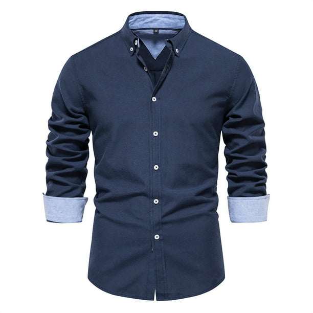 Camisa de manga larga con solapa estrecha y estampado floral para hombre, poliéster estampado, informal para todas las estaciones, tallas S-XXL