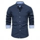 thumbnail image 1 of Camisa de manga larga con solapa estrecha y estampado floral para hombre, poliéster estampado, informal para todas las estaciones, tallas S-XXL, 1 of 3
