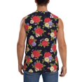 thumbnail image 4 of Pofeuu Red Rose Flower Print Men's Muscle T-Shirt, Sleeveless, Muscle Tank, Classic Muscle Tee Top For Men Casual Sleeveless Muscle T-Shirt Trendy Clothes-Medium, 4 of 7