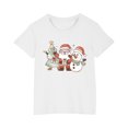 thumbnail image 2 of Odeerbi Toddler Boys Girls Christmas T-shirt Fashion Cute Christmas Printed Casual Short Sleeve Cotton Top Shirt Toddler Clothes White, 2 of 5