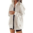 thumbnail image 2 of ICHUANYI Clearance Women's Fashion Color Cardigan Outwear Suit Hooded Coat Long Sleeve Coat(Beige, S) ICHUANYI WER2023080911097, 2 of 7