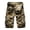 Khaki 31, variant on Mid-rise Elastic Waistband Zipper Fly Men Shorts Camouflage Print Multi-pockets Cargo Shorts Streetwear