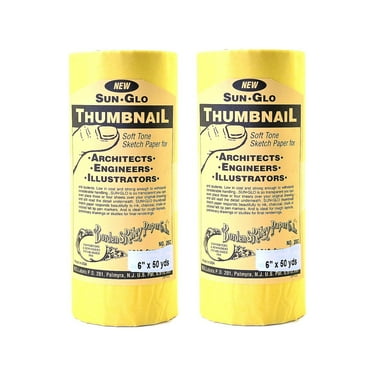 Borden & Riley Borden and Riley Sun-Glo Thumbnail Sketch Paper Rolls canary 8 lb. 6 in. x 50 yrd.