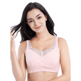thumbnail image 3 of BIMEI Mastectomy Bra with Pockets for Breast Prosthesis Women's Full Coverage Wirefree Everyday Bra 8888,Pink, 40C, 3 of 6