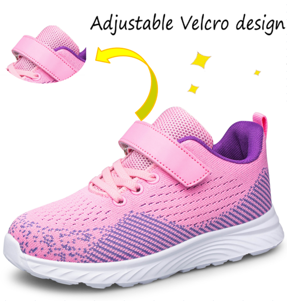 SILLENORTH Kids Breathable Athletic Running Sneakers, Pink photo 7