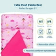 thumbnail image 5 of Wildkin Original Nap Mat with Pillow for Boys and Girls, Features Hook and Loop Fastener, Roll-Up Design, Soft Cotton Blend Materials (Ballerina Pink), 5 of 9