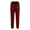 thumbnail image 5 of VBTAPA Men's 2 Piece Outfits Cross Graphic Print Long Sleeve Pocket Hoodie Sweatshirt and Sweatpants Tracksuit Set Wine M, 5 of 6