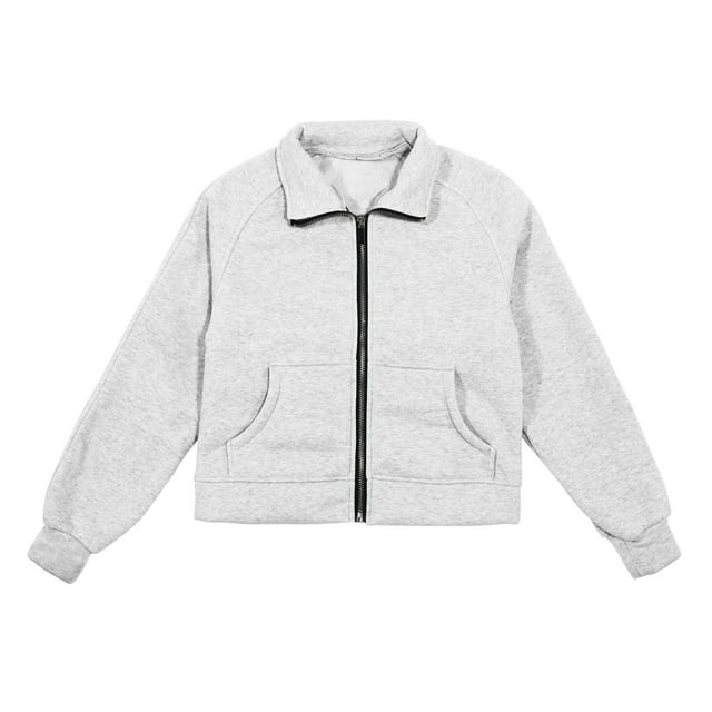 Girls Hoodies & Sweatshirts Kids Zip Up Lined Jacket with Stand Collar and Pockets for Everyday Comfort