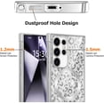 thumbnail image 5 of Magnetic Clear for Samsung Galaxy S24 Ultra Case Leopard Glitter [Compatible with Magsafe] Slim Soft TPU Electroplated Shockproof Protective Phone Case Cover for Samsung S24 Ultra Silver, 5 of 7