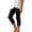 Black, variant on Women's High Waist Rhinestone Capri Leggings Slim Fit Summer Black S