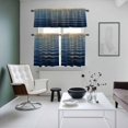 thumbnail image 5 of Abstract Golden Kitchen Curtains Valances and Tiers Set of 3 Water Ripple Ocean Sunrise Horizon Modern Tier Curtains and Valance with Rod Pocket for Small Windows, 27.5"x24", 5 of 9
