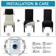 thumbnail image 6 of Large Chair Covers Waterproof,XL Chair Slipcovers with Elastic Bottom Furniture Protector Washable Anti-scratch Jacquard Stretch Chair Protector for Dining Room Hotel Banquet-4-A, 6 of 6