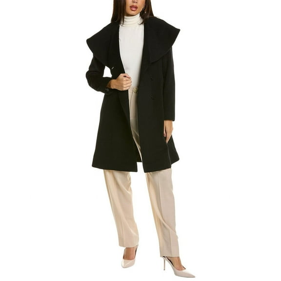 FLEURETTE womens Wool Coat, 16, Black