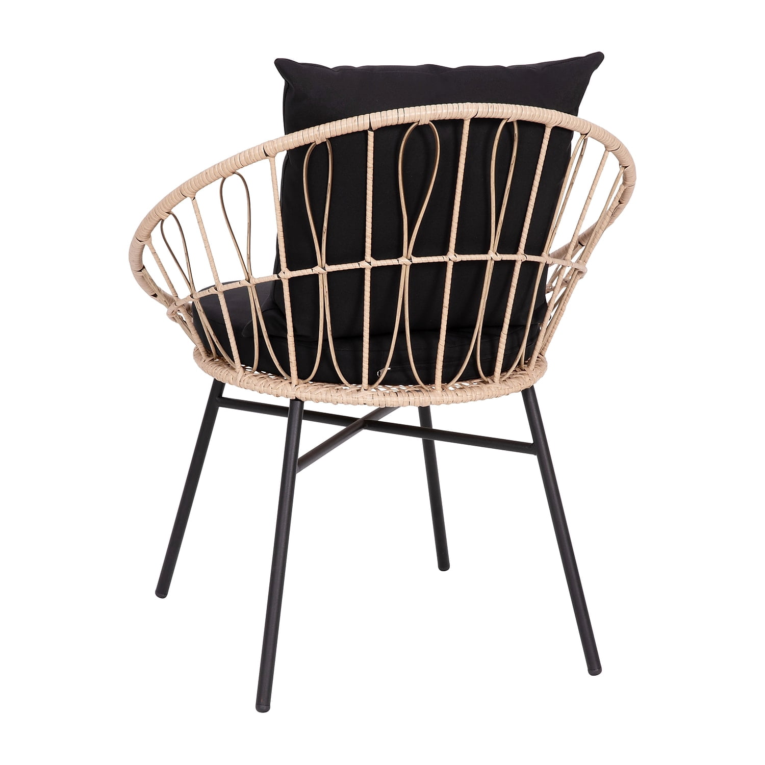 Flash Furniture Devon Wicker Patio Club Chairs, Tan/Black, Set of 2