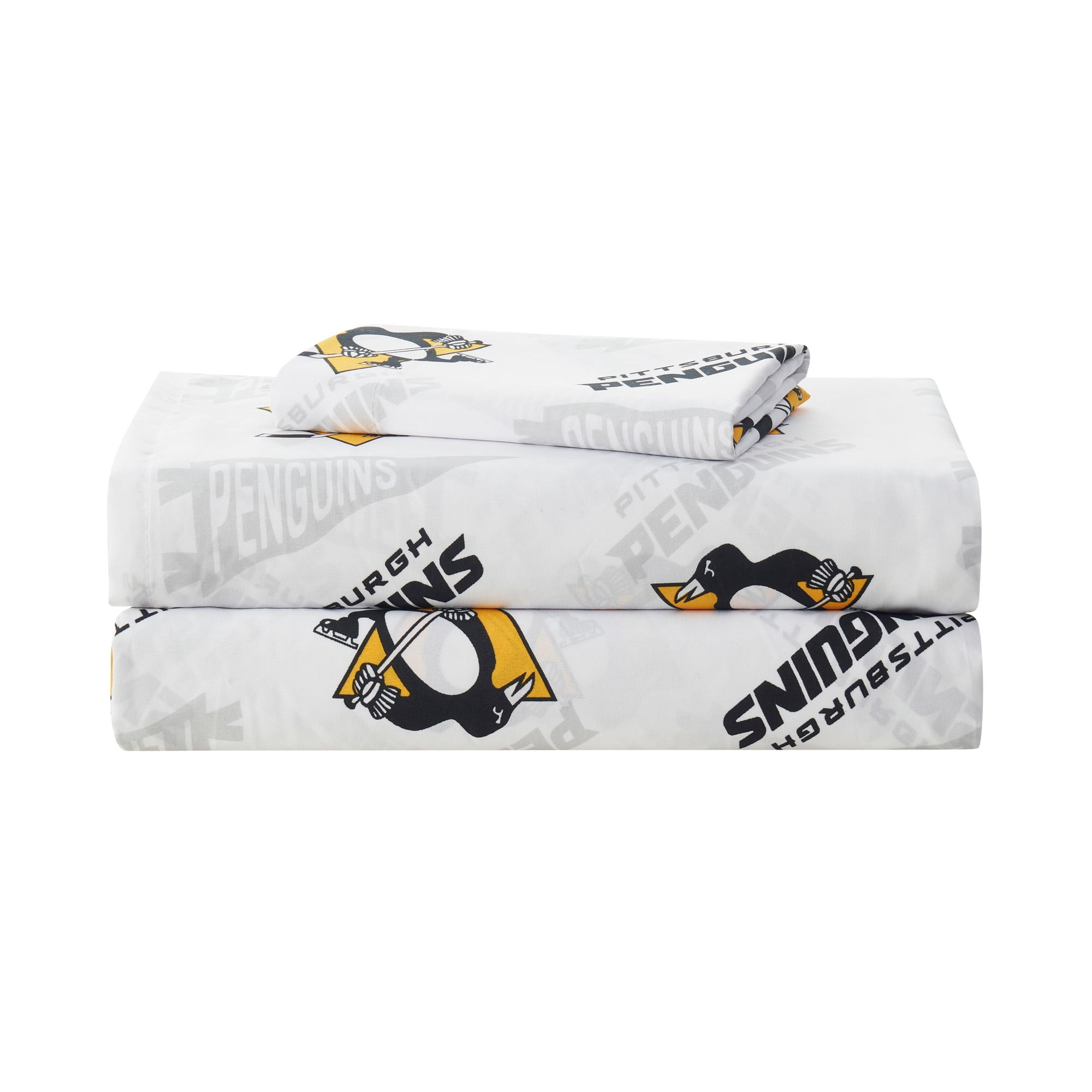 NHL Officially Licensed Pittsburgh Penguins Microfiber Bed Sheet Set - Queen