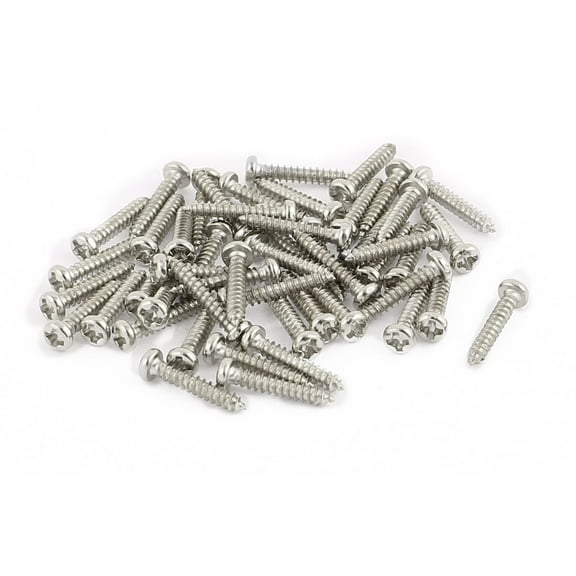 Uxcell M1.5 x 10mm Stainless Steel Pan Round Head Self Tapping Screws (50-pack)