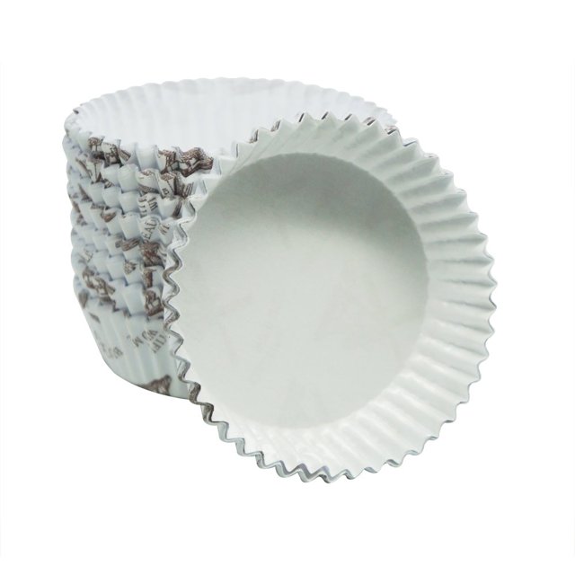 Enlynn Vasos para hornear de papel antiadherentes desechables con forma redonda y volantes, paquete de 100 (3,5 "")