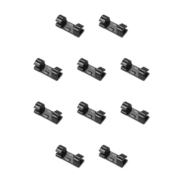Paquete de 20 Clips para cables ABS Seitruly Organizador autoadhesivo resistente al desgaste Negro 10Conjunto