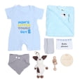 thumbnail image 1 of Baby Shower Gifts Basket Soothing Toys Gifts First Birthday Gifts Newborn Baby Gifts Set Including Clothes Cute Doll Wooden  Funny Bibs Socks Greeting Card, 1 of 8