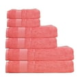 thumbnail image 4 of Melissa Linen Luxury Bath Towels Set of 6  - Bath Towels, Hand Towels, and Washcloths for the Bathroom – Coral Pink, 4 of 6