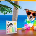 thumbnail image 4 of Hello Summer Sign Wooden Farmhouse Hello Summer Block Sign Rustic Sun Sign Tiered Tray Decor 6 x 6 Inch for Summer Home Indoor Outdoor Decoration Supplies (Light Color), 4 of 7