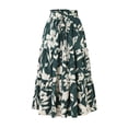 thumbnail image 3 of jinghuiyue Womens Floral Print Tiered Midi Skirts High Waist Flowy Ruffle A-Line Casual Summer Skirt S, 3 of 7