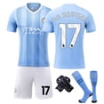 thumbnail image 5 of 2324 Manchester City versión correcta en casa No. 9 Haaland No. 17 De Bruyne ropa de fútbol traje para niños y adultos, 5 of 5
