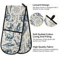 thumbnail image 4 of Dailycode Double Sided Oven Mitt with Loop Heat Resistant Kitchen Long Potholders 7" x 35" Dinosaurs Sketch Art, 4 of 6