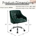 thumbnail image 2 of Velvet Fabric Swivel Task Chair for Home Office Comfortable Chair with Dirt-Proof (Dark Green), 2 of 16
