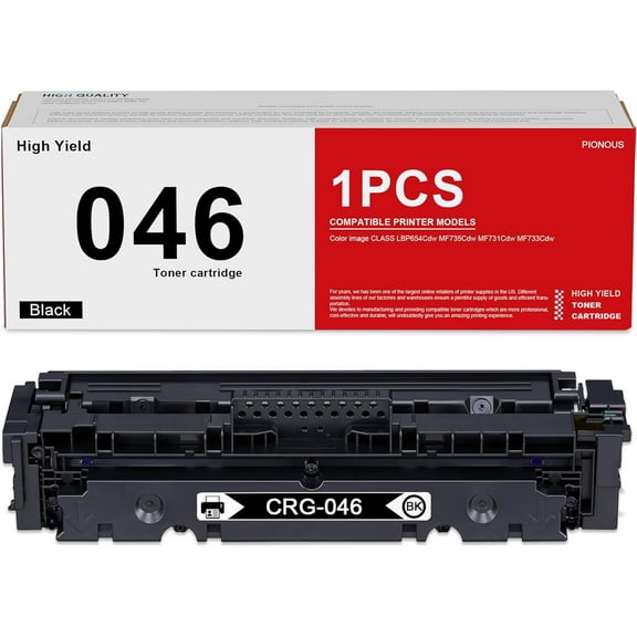 046 Toner Cartridge (1-Pack, Black) 046 Toner Replacement for Canon 046 Toner Color Image Class LBP654Cdw MF735Cdw MF731Cdw MF733Cdw Printer