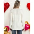 thumbnail image 3 of Heart Sweaters for Women Valentine's Day Fleece Heart Patch Cable Knit Pullover Sweater Shermie, 3 of 8