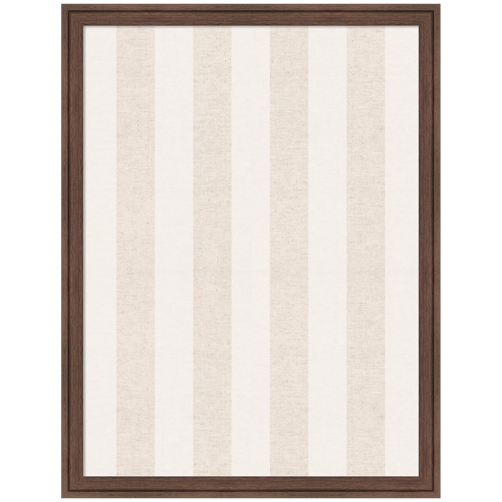 Kate and Laurel Framed Fabric Pinboard 20 x 26,  Printed Linen Classic Bulletin Board for Use as a Vision Board or Wall Organization, Florence Medium Brown Frame