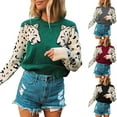 thumbnail image 1 of REDHOTYPE Women's Drop Shoulder Printing Popover Sweater, 1 of 1