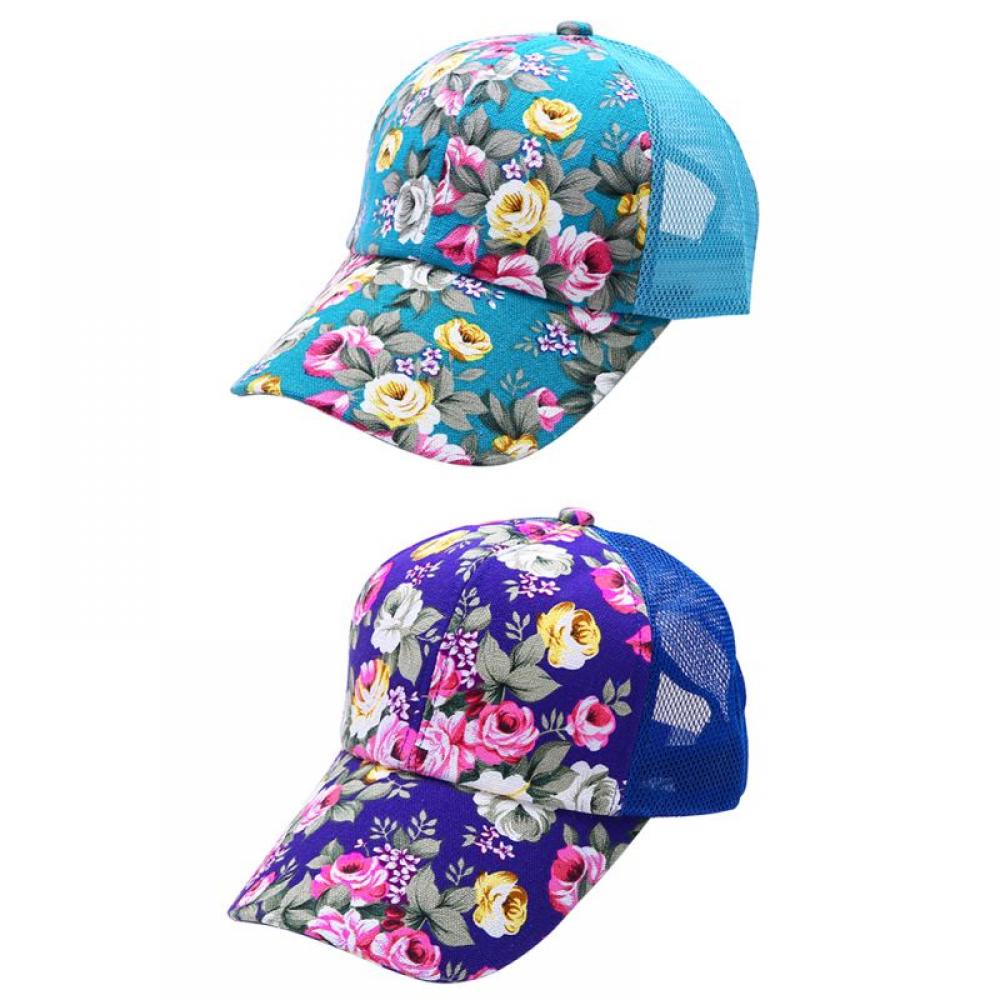 Sports Peaked Cap Floral Printed Sunshade Mesh Hat Adult Outdoor Sportswear Accessories/sunshade sun hat sportswear,casual style sports cap head cover hat,women men lady sunshade cap hat for sports - image 4 of 5