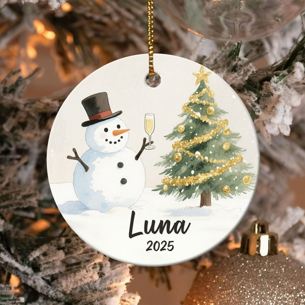 Adornos de cerámica Adornos navideños Lindo muñeco de nieve Adorno de cerámica Regalo navideño personalizado Decoración para árbol de Navidad Decoraciones de Halloween Decoración de otoño Decoración d