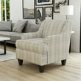 thumbnail image 5 of Furniture of America Jomin Chenille Ivory 4-Piece Sofa Set with Striped Ottoman, 5 of 11