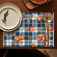 thumbnail image 5 of Rustic Harvest Placemats Set of 4, 12x18 Inch Linen Table Mats with Pumpkin and Turkey Pattern, Washable Farmhouse Dining Decor for Thanksgiving Celebration, 5 of 6