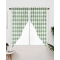 thumbnail image 3 of Swag Curtains, Spring Country Green Buffalo Plaid Rod Pocket Kitchen Curtains Valances Tier Curtains Swag Valance Curtains for Bedroom Living Room 36" x 36", 2 Panels, 3 of 6