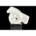 thumbnail image 1 of 4.25 x 9.5 x 9.75 in. Ceramic Ribbon Abstract Sculpture on Rectangle Base - Gloss Finish, White, 1 of 1