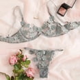 thumbnail image 2 of Birdeem Sexy G-String Flowers Embroidery Bralette Lace Bra Bustier Lingerie Thong, 2 of 7