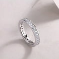 thumbnail image 2 of Bow Jewelry 0.91 Ct Round Cut Moissanite Rings for Gifts - Elegant 14K White Gold Plated Rings - Wedding Eternity Band for Women - A Gorgeous Anniversary Gift for Her - Perfect for Daily Wear, 2 of 8