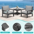 thumbnail image 4 of FUNDAZE Oversized HDPE Patio Furniture Sets, 2-Seater With Double-tier Table Outdoor Conversation Set | For Patio, Poolside, Backyard Use, Grey Frame with Gray Cushion, 4 of 9