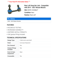 thumbnail image 2 of Rear Left Sway Bar Link - Compatible with 2015 - 2021 Nissan Murano 2016 2017 2018 2019 2020, 2 of 2