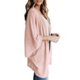 thumbnail image 2 of Qiylii Women Cardigan Coat, Solid Color Batwing Sleeve Loose Tops Blouse, 2 of 3