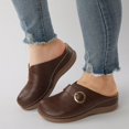 thumbnail image 4 of IUJSOY Women's Slip on Mules Closed Toe Clogs with Arch Support Leather Hollow Out Sandals Shoes, 4 of 9