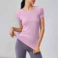 thumbnail image 2 of GEWSEY Women's Workout Tops Long Sleeve Shirts Yoga Sports Breathable Gym Athletic Top Slim Fit (Pink, XL), 2 of 4