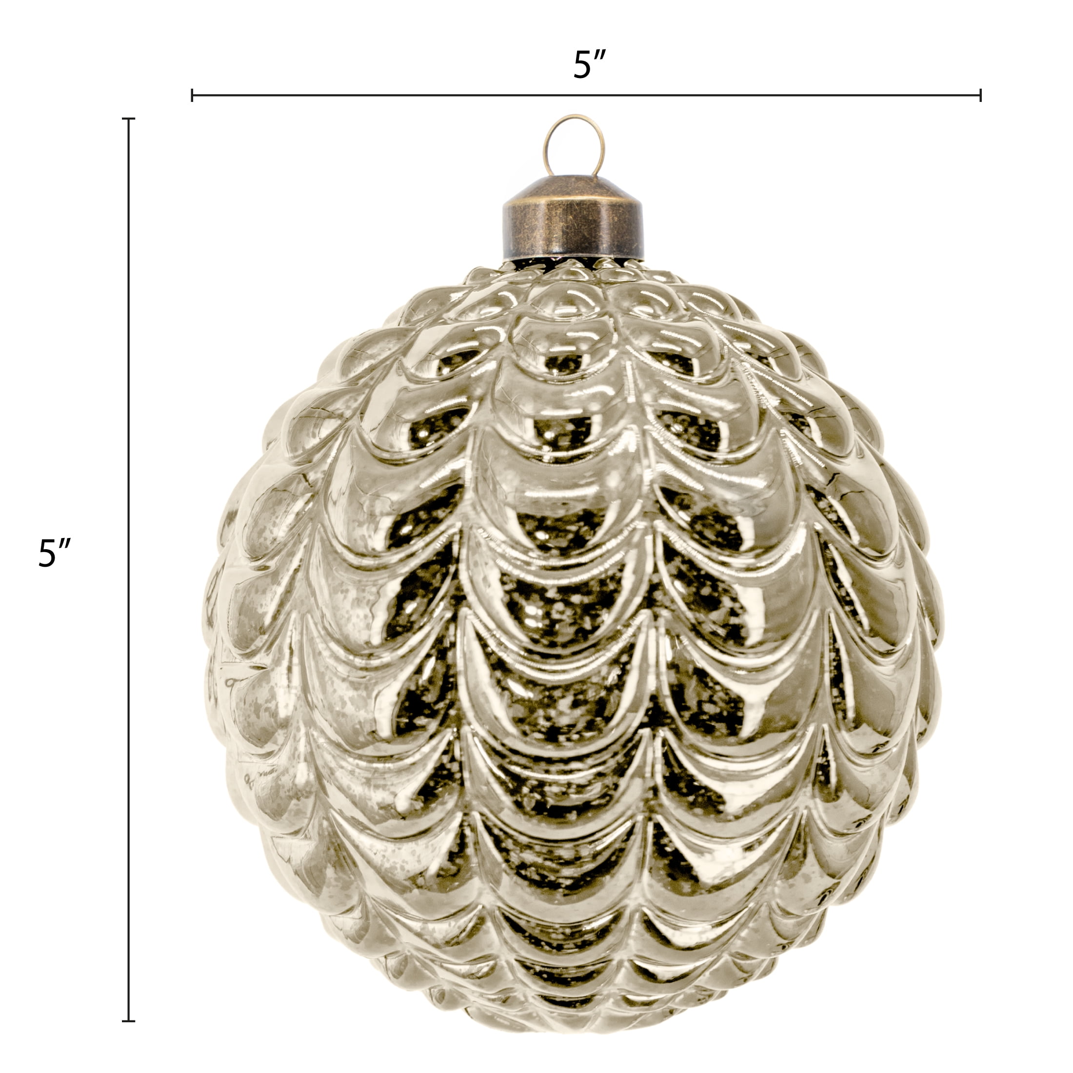 My Texas House 6-Count Gold Mercury-Style Shatterproof Christmas Ornaments