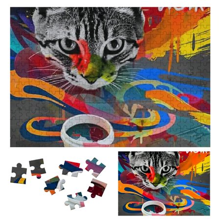 Creowell Colorful Object Mindset Wooden Jigsaw Puzzle for Adults and Kids Challenging Difficult Wood Puzzles Gift for Family Friends 300 PCS